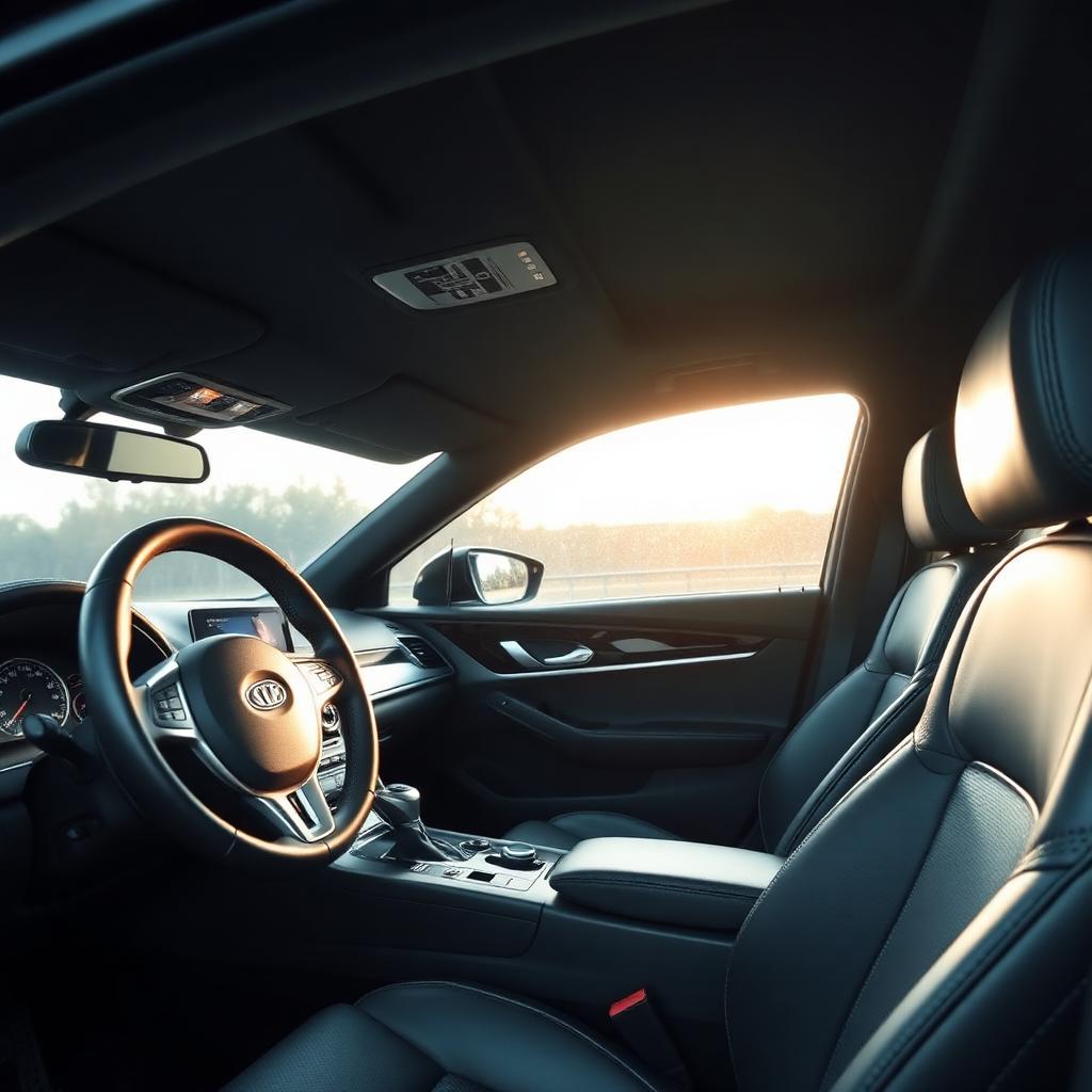 Clean luxury car interior